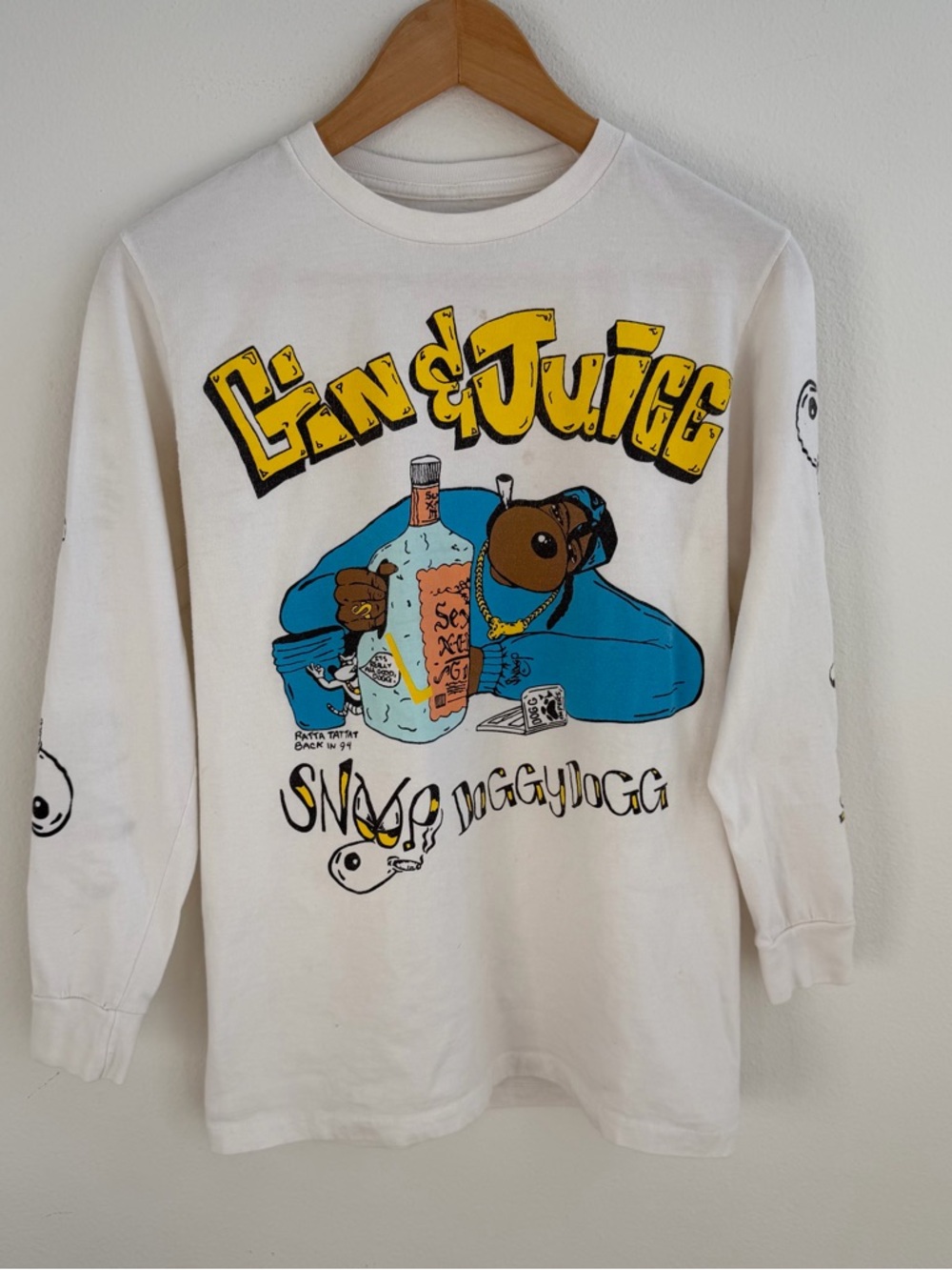 Snoop Doggy Dogg "Gin & Juice" White long sleeve crewneck T-shirt